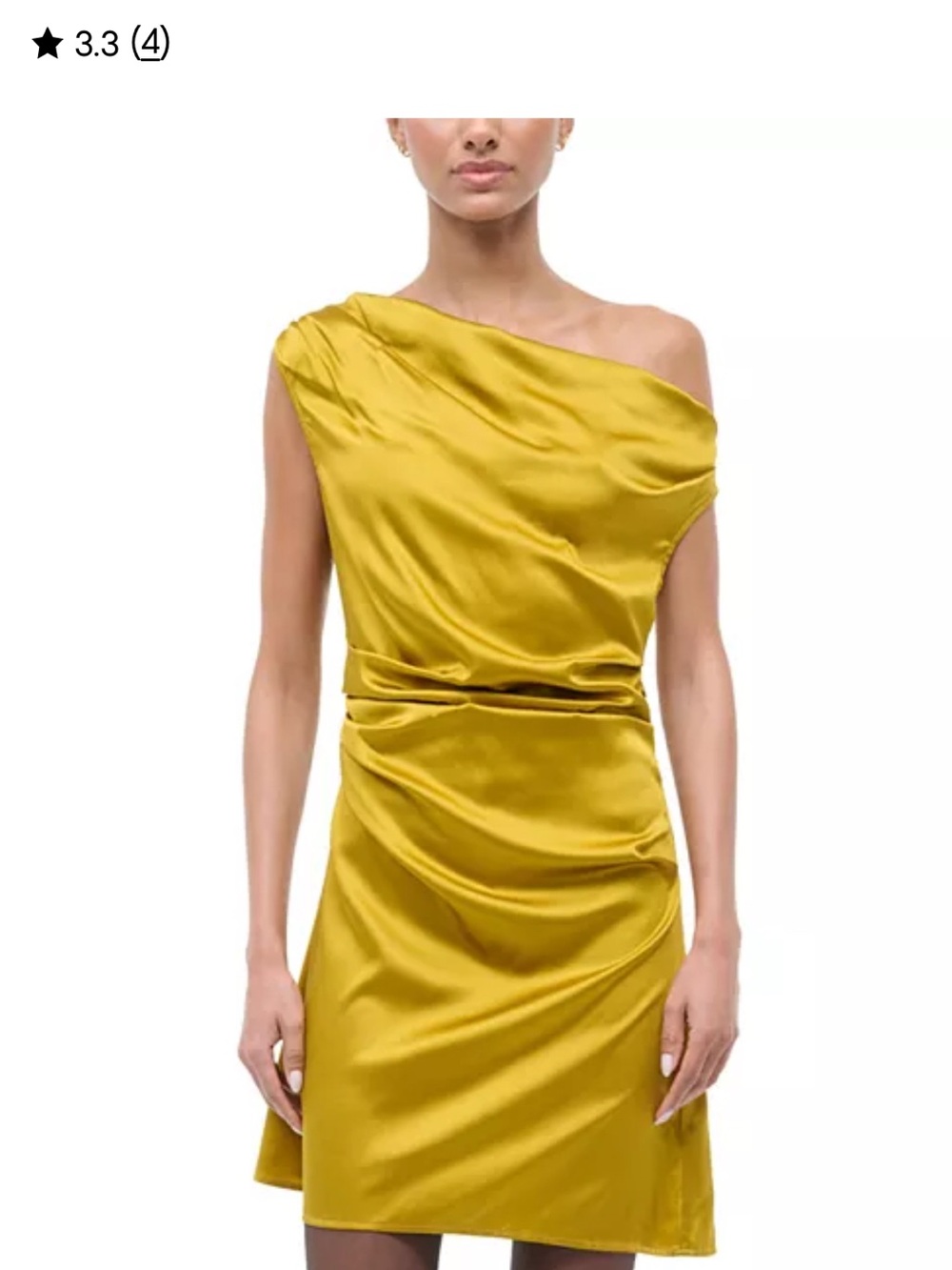 STAUD Phare Silk Dress in Tumeric